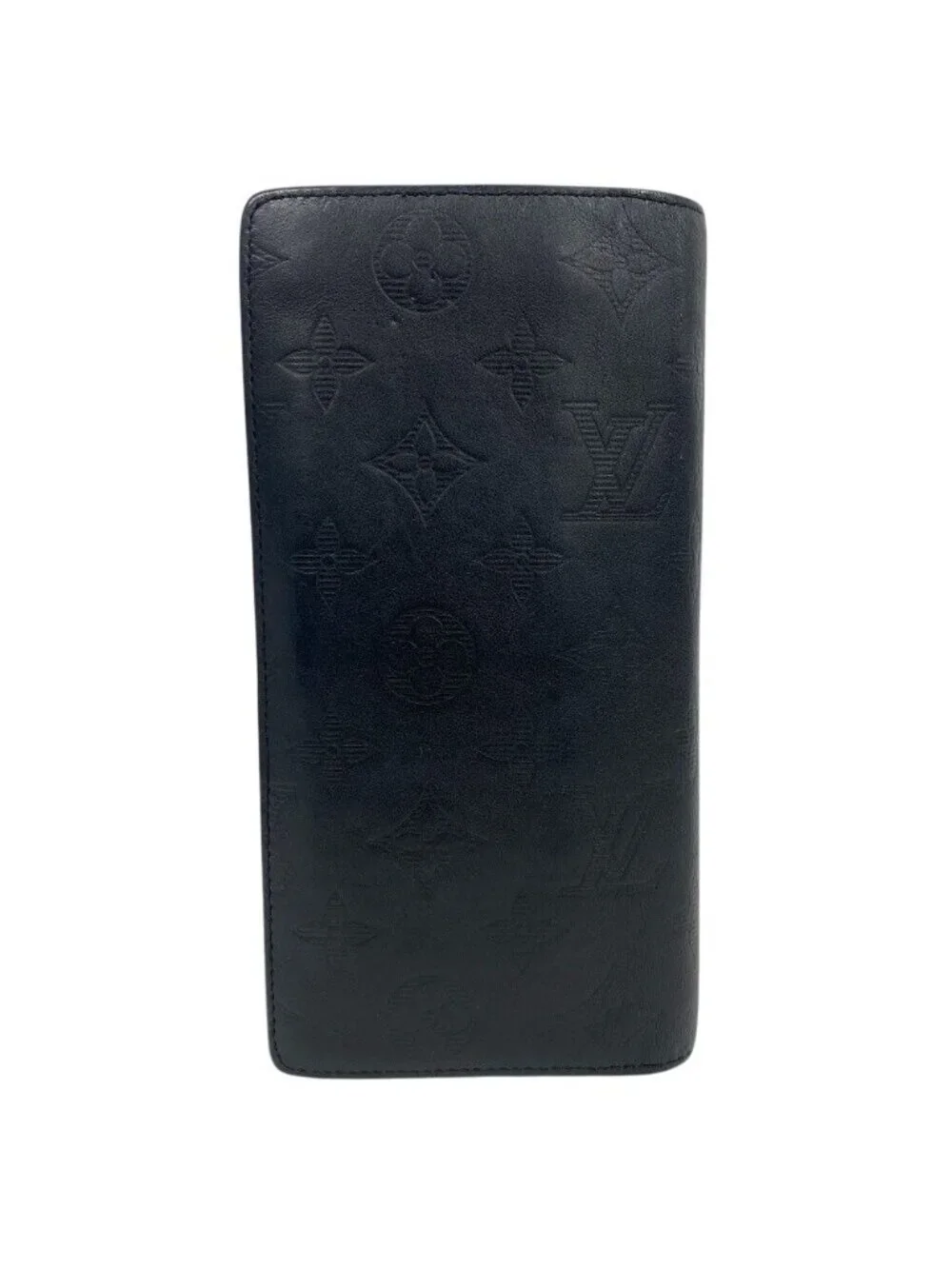 Louis Vuitton Portefeuille Brazza Monogram Shadow Leather Wallet Black